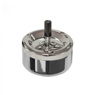 Bookwill Draaiasbak - rond - chroom - D13 cm - drukasbak - terrasasbak - stormasbak