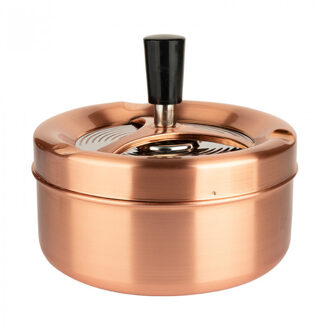 Bookwill Draaiasbak - rose goud - 13 cm - rond - drukasbak - draai asbak - stormasbak
