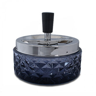 Bookwill Draaiasbak - zwart - glas en chroom - 12 cm - drukasbak - asbak