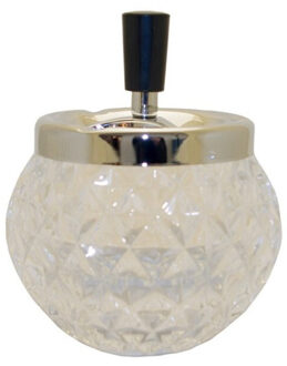 Bookwill Glazen bol draaiasbak/drukasbak transparant 12 x 14 cm