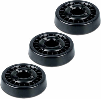 Bookwill Sigarettendover asbak - 3x - zwart - 14 cm - metaal/kunststof - dover/tafeldover