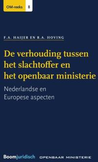 Boom Uitgevers Den Haag De Verhouding Tussen Het Slachtoffer En Het Openbaar Ministerie - Om-Reeks - F.A. Haijer