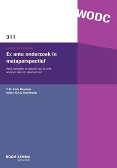 Boom Uitgevers Den Haag Ex ante onderzoek in metaperspectief - Boek C.M. Klein Haarhuis (9462363919)