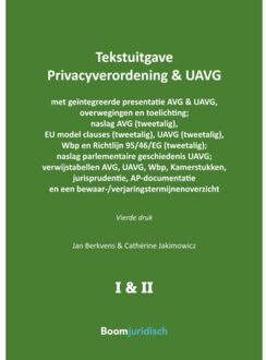 Boom Uitgevers Den Haag Tekstuitgave Privacyverordening & Uavg - Tekstuitgaven