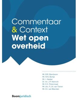 Boom Uitgevers Den Haag Wet Open Overheid - Commentaar & Context