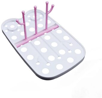 Boom Vorm Baby Fles Droogrek Glas Drogen Schoonmaken Droger Afdruiprek Opslag Droger Voeden Droogrek Voeden Houder Gereedschappen Roze