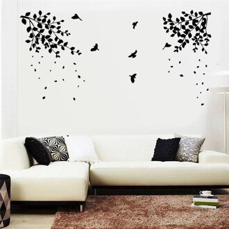 Boomtak Bloem Vogels Muurstickers Diy Blossom Pvc Muurstickers Voor Huis Woonkamer Slaapkamer Decoratie Adesivo De Parede