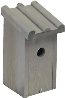 Boon Nestkast/vogelhuisje hout grijs ribdak 14 x 16 x 27 cm - Vogelhuisjes