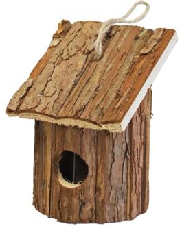 Boon Nestkast/vogelhuisje hout rond naturel bruin 10 x 11 x 16 cm - Vogelhuisjes