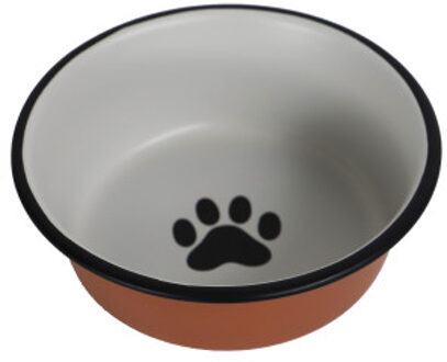 Boon RVS eetbak terracottalook voor hond en kat 13 cm