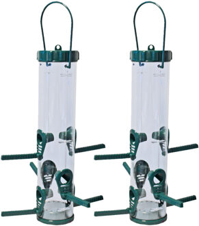 Boon Voedersilo - 2x stuks - kunststof - groen - transparant - 33 cm