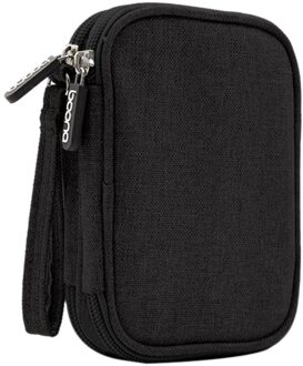 Boona Draagbare Harde Schijf Opbergtas Double-Layer Multifunctionele Opbergdoos Geschikt Voor Power Bank, data Kabel, Lader zwart