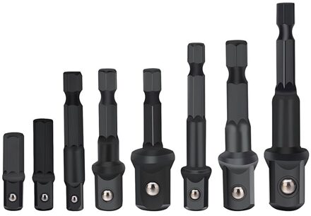 Boor Socket Adapter Voor Impact Driver Met Hex Schacht Vierkante Socket Boren Bar Extension Set 8 Stuks