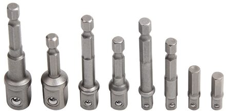 Boormachine Bitadapter Set 8-delig | 1/4'' 3/8'' 1/2'' (wt-8634)