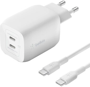 BoostCharge Pro 2-poorts USB-C GaN-wandlader met PPS (65 W) + USB-C/USB-C-kabel Oplader