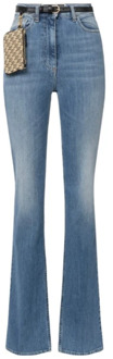 Boot-cut Jeans Elisabetta Franchi , Blue , Dames - W28,W30,W29,W26,W27