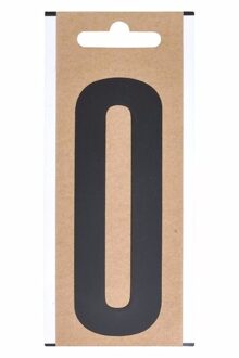 Boot sticker cijfer 0 zwart 10 cm