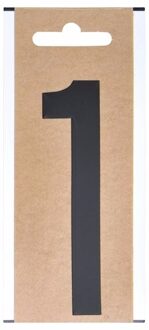 Boot sticker cijfer 1 zwart 10 cm