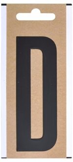 Boot sticker letter D zwart 10 cm