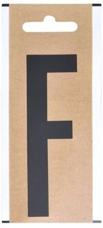 Boot sticker letter F zwart 10 cm