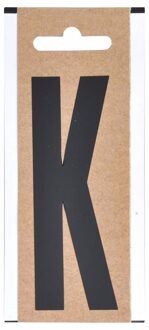 Boot sticker letter K zwart 10 cm