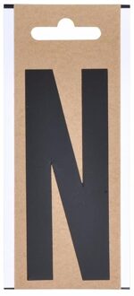 Boot sticker letter N zwart 10 cm