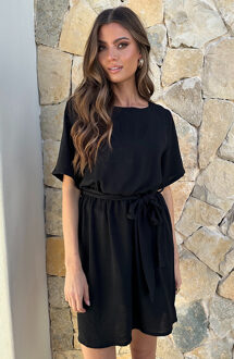 Boothals Loose Fit Jurk Zwart