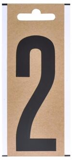 Bootnaam sticker cijfer 2 zwart 10 cm