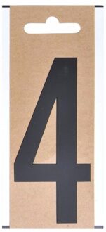 Bootnaam sticker cijfer 4 zwart 10 cm