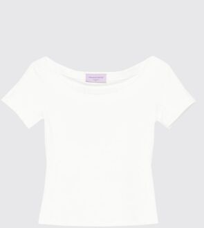 Bootneck T-shirt met Korte Mouwen Wit
