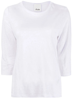 Bootnek 3/4 Mouw Top Allude , White , Dames - Xl,L,S,Xs