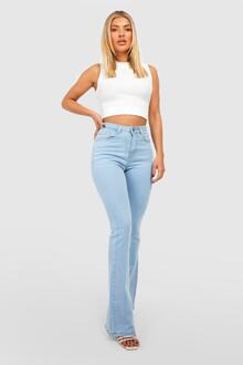 Booty Boost Mid Rise Flared Jeans, Light Wash - 44