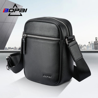 BOPAI Genuine Leather Handbags Light Mini Vintage Cow Leather Men Bag Fashion Crossbody Casual Shoulder Bags For Male