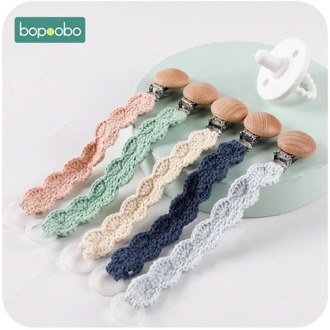 Bopoobo 1pc Baby Crochet Pacifier Chain Lace Cloth Plush Animal Toys Soother Nipples Holder Newborn Toy Feeding Accessories Toy