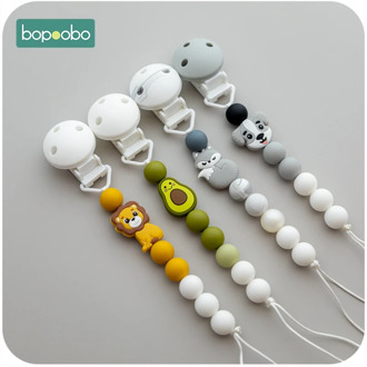 Bopoobo 1pc Baby Dummy Pacifier Chain Clip Silicone Avocado Bead Baby Toy Soother Nipples Holder Newborn Toy Feeding Accessories