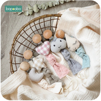 Bopoobo 5pc Baby Handmade Pacifier Clips Holder Chain Baby Teether Teething Chain Plush Toy Pacifier Newborn Baby Kids Prodct