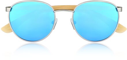 Boracay gepolariseerde zonnebril - bamboe/blauw