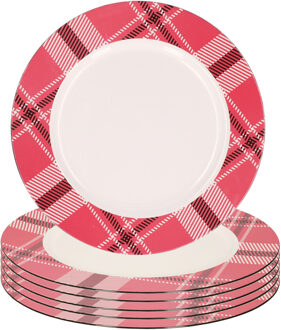 Bord 10x kunststof rood/wit motief 33 cm