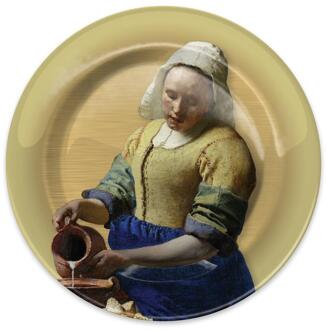 Bord Het Melkmeisje metaal Ø26cm goud
