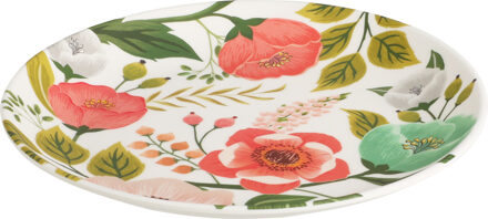 Bord plat melamine bloemen Ø20cm wit