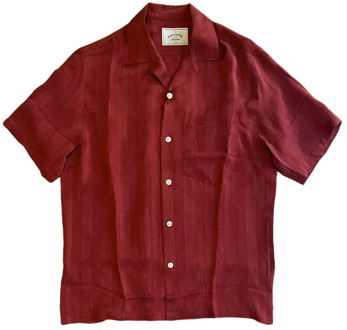 Bordeaux Cupro Flanellen Overhemd Portuguese Flannel , Brown , Heren - L,M,S