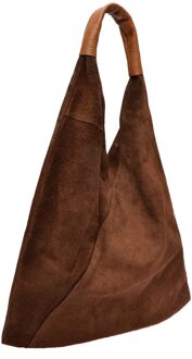 Bordeaux Lederen Tas Kastanjebruin - One Size