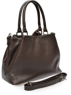 Bordeaux Leren Tas Kastanjebruin - One Size