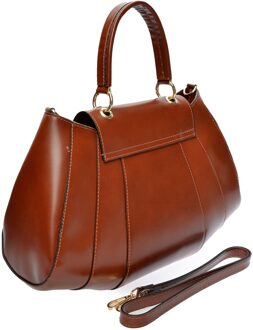 Bordeaux Leren Tas Kastanjebruin - One Size