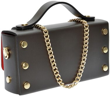 Bordeaux Leren Tas Kastanjebruin