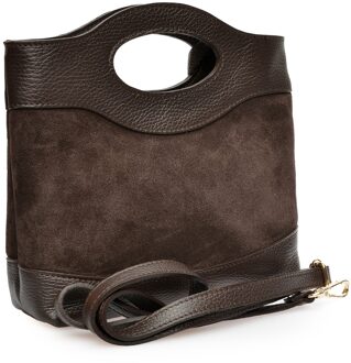 Bordeaux Leren Tas Kastanjebruin