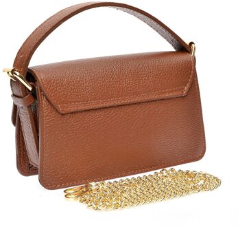 Bordeaux Leren Tas Kastanjebruin