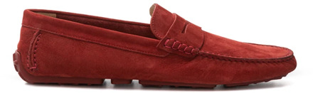Bordeaux Suede Penny Loafer Bally , Red , Heren - 42 EU
