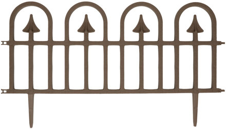 Borderrand - 4x - tuinhekje - flexibel - L57 x H32 cm - grijs - kunststof