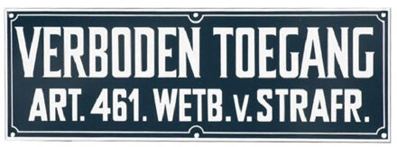 Bordje verboden toegang - 12 x 35 cm - kunststof - waakbordje - verbodsbord Multi